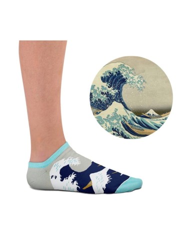Chaussettes basses - La Grande Vague de Kanagawa Curator Socks jolies chausset pour homme femme fantaisie drole originales