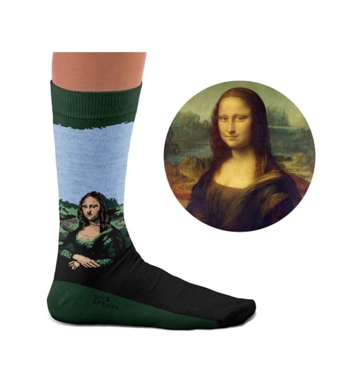 Chaussettes - La Joconde de Léonard de Vinci Curator Socks jolies pour femme originales pour homme chausset rigolotes drole S...