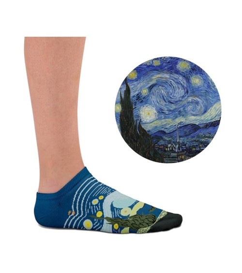 Calzini bassi - Notte stellata di Vincent van Gogh Curator Socks calze da uomo per donna divertenti simpatici particolari