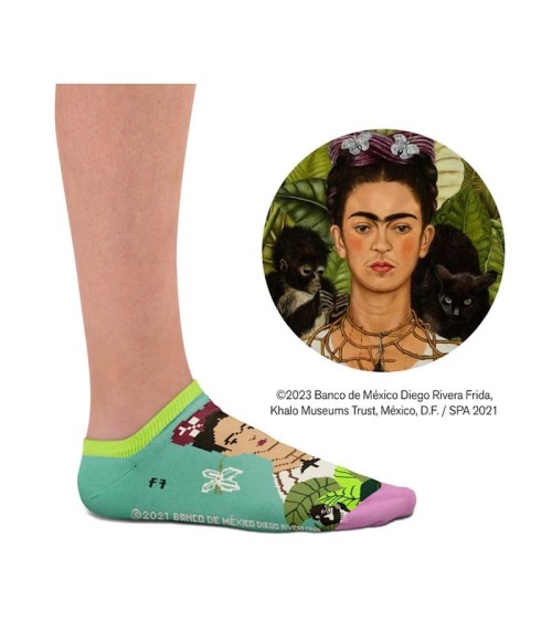 Kurze Socken - Frida Kahlo Selbstportait Curator Socks Socke lustige Damen Herren farbige coole socken mit motiv kaufen