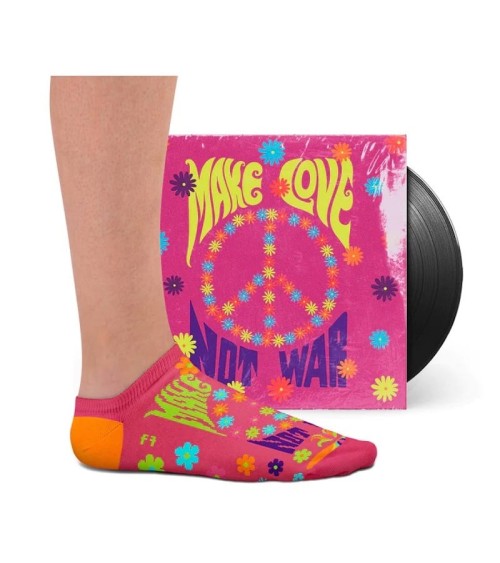 Peace & Love - Socquettes Sock affairs - Music collection jolies chausset pour homme femme fantaisie drole originales