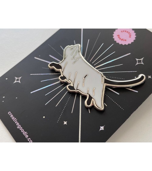 Pin Anstecker - Katze, Geist von Halloween Creative Goodie Anstecknadel Ansteckpins pins anstecknadeln kaufen