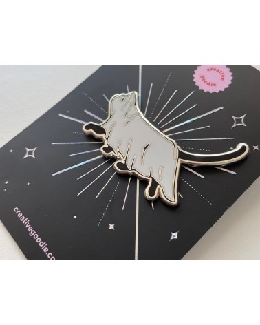 Pin Anstecker - Katze, Geist von Halloween Creative Goodie Anstecknadel Ansteckpins pins anstecknadeln kaufen