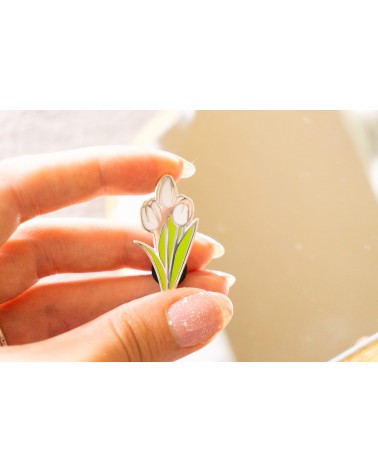 Enamel Pin - White Tulip Creative Goodie broches and pins hat pin badges collectible