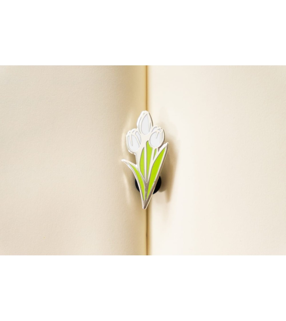 Pin's - Tulipe blanche Creative Goodie pins rare métal originaux bijoux suisse