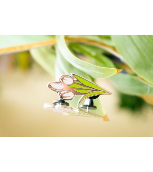 Pin's - Tulipe blanche Creative Goodie pins rare métal originaux bijoux suisse