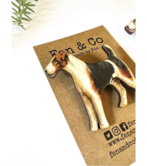 Terrier - Brosche aus Holz Fen & Co Anstecknadel Ansteckpins pins anstecknadeln kaufen