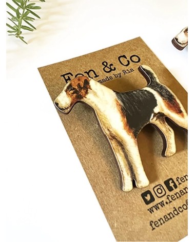 Terrier - Brosche aus Holz Fen & Co Anstecknadel Ansteckpins pins anstecknadeln kaufen