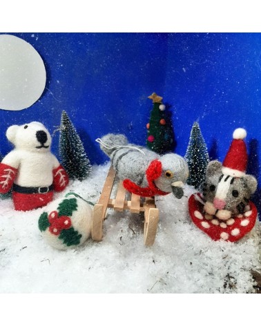 Clarence, il gatto di Natale - Decorazione natale Felt so good Decorazioni natalizie decoro Natale fatte a mano
