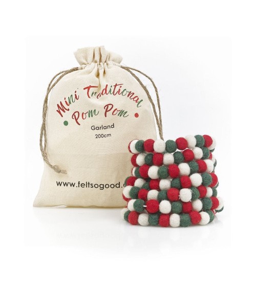 Girlande mit Pompons aus Filz - Weihnachtsdeko Felt so good Weihnachtsdekoration kaufen Weihnachtsbaum Deko Ideen 2024 Trend ...