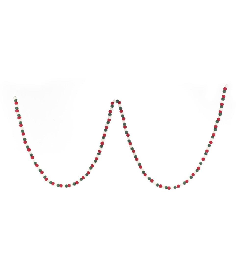 Ghirlanda di pompon in feltro - Decorazione natale Felt so good Decorazioni natalizie eleganti particolari decoro natale deco...