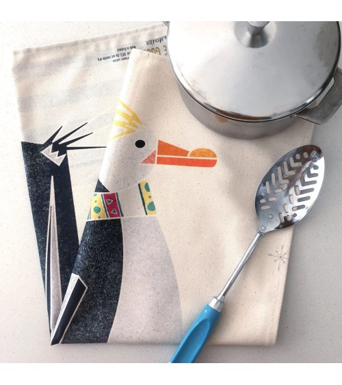 Penguin - tea towel Ellie Good illustration best kitchen hand towels fall funny cute