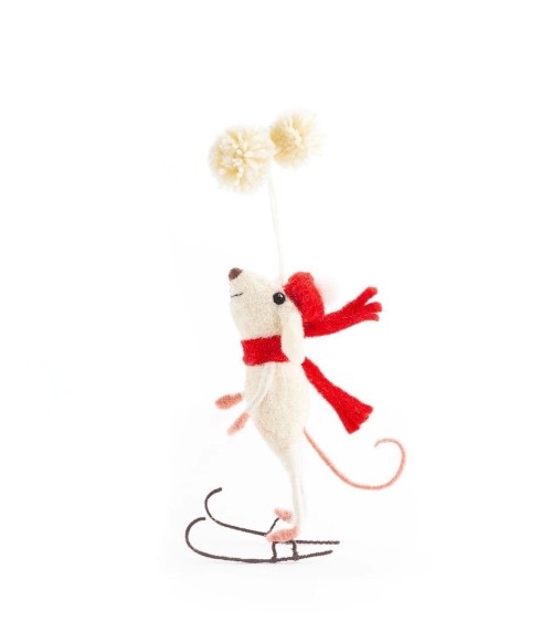 Skater Mouse - Christmas tree Decoration Sew Heart Felt xmas decorations 2023