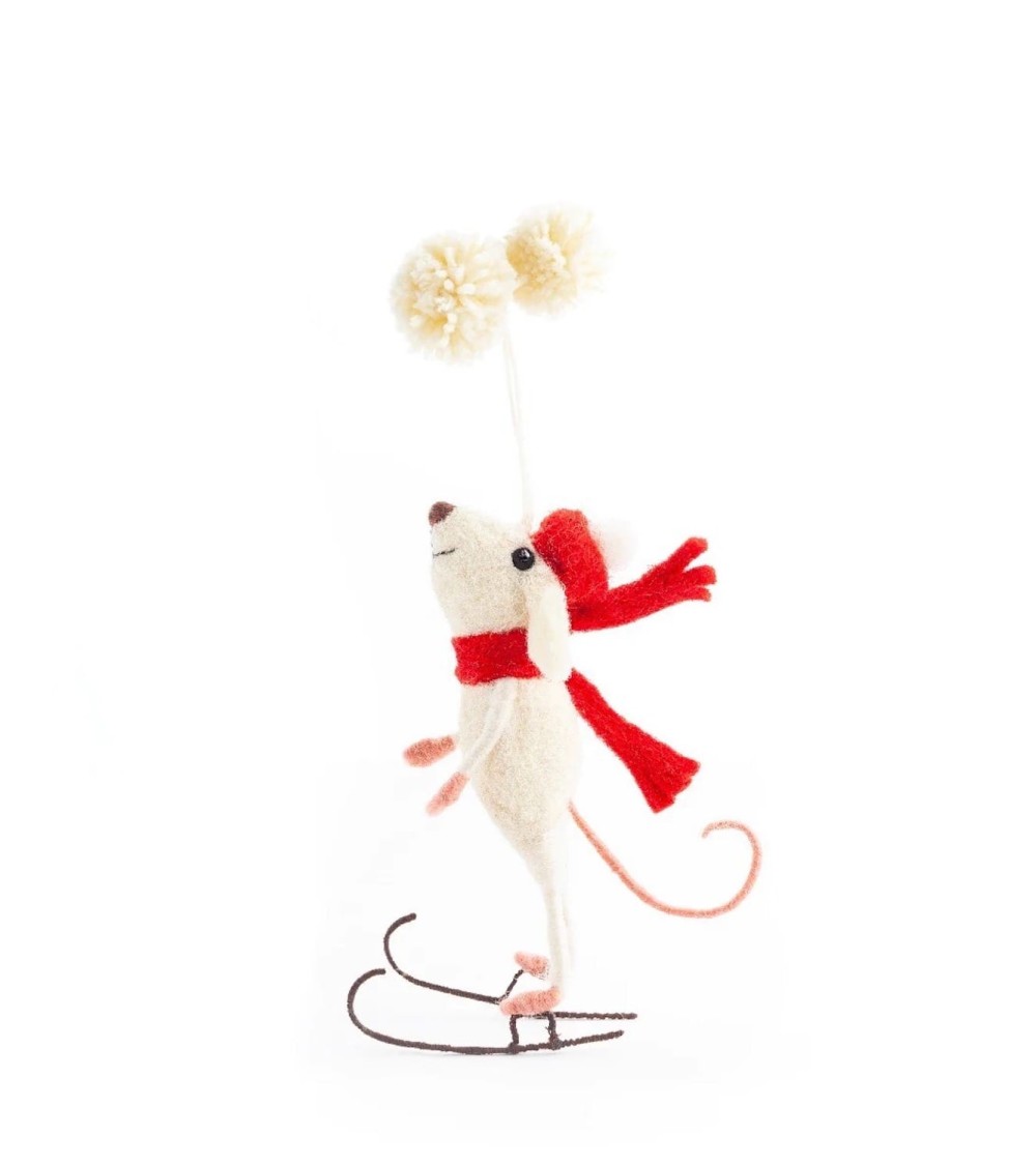 Skater Mouse - Christmas tree Decoration Sew Heart Felt 2024 christmas decorations xmas tree decorations