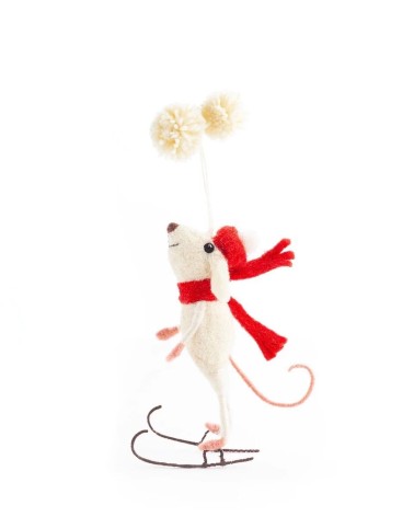 Skater Mouse - Christmas tree Decoration Sew Heart Felt 2024 christmas decorations xmas tree decorations