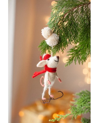 Skater Mouse - Christmas tree Decoration Sew Heart Felt 2024 christmas decorations xmas tree decorations