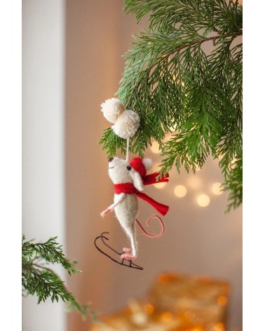 Skater Mouse - Christmas tree Decoration Sew Heart Felt 2024 christmas decorations xmas tree decorations