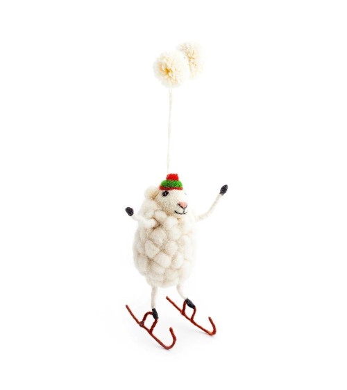 Skater sheep - Christmas tree Decoration Sew Heart Felt xmas decorations 2023