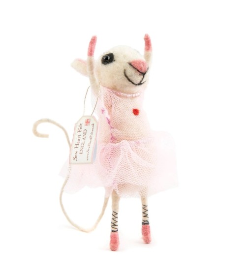 Lowena, the little mouse ballet dancer - Decorative object Sew Heart Felt original kitatori switzerland