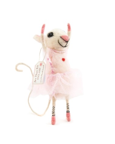 Lowena, the little mouse ballet dancer - Decorative object Sew Heart Felt original kitatori switzerland