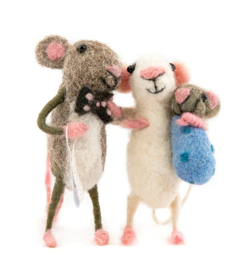 Mummy & Daddy Mouse with their little boy - Decorative objects Sew Heart Felt original kitatori switzerland