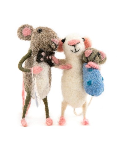 Mama & Papa Maus mit ihrem kleinen Jungen - Deko-Objekte Sew Heart Felt schöne deko schweiz kaufen