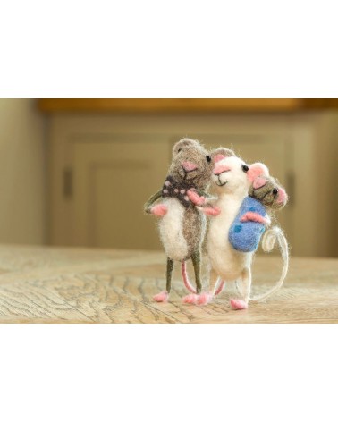 Mama & Papa Maus mit ihrem kleinen Jungen - Deko-Objekte Sew Heart Felt schöne deko schweiz kaufen