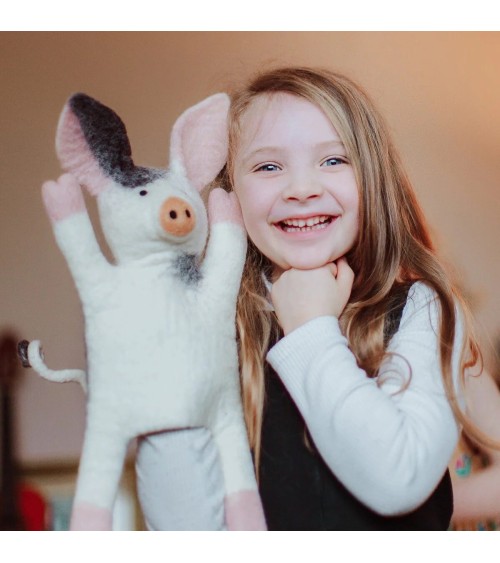 Preston the Pig - Hand puppet Sew Heart Felt original gift idea switzerland