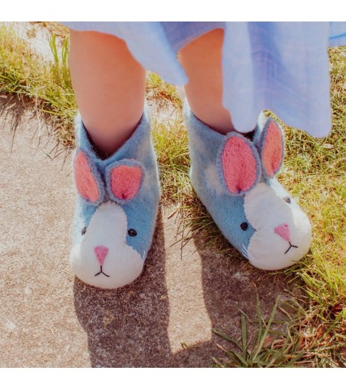 Rory the rabbit - Kids slippers Sew Heart Felt original gift idea switzerland