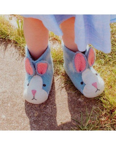 Rory the rabbit - Kids slippers Sew Heart Felt original gift idea switzerland