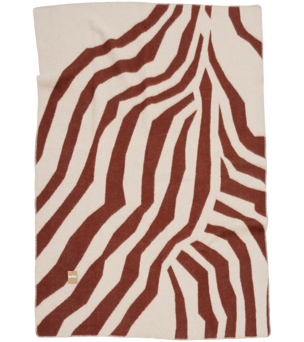 PUGH Brown - Couverture en laine et coton Brita Sweden plaide pour canapé plaid cocooning couverture douce suisse