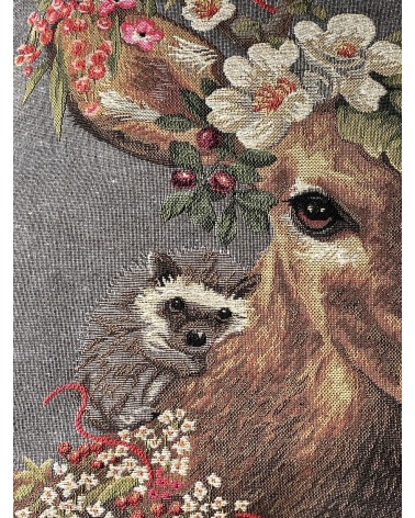 Cerf et hérisson - Housse de coussin Yapatkwa coussins décoratifs pour canapé salon deco original suisse