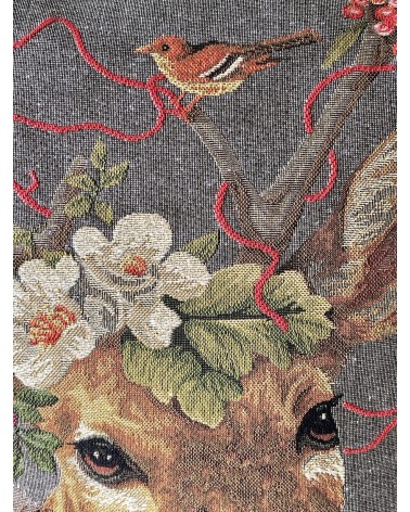 Cerf et hérisson - Housse de coussin Yapatkwa coussins décoratifs pour canapé salon deco original suisse