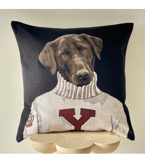Schwarzer Labrador - Student von Yale - Kissenbezug Yapatkwa kissen für sofa kissenbezüge zierkissen sofakissen dekokissen ka...