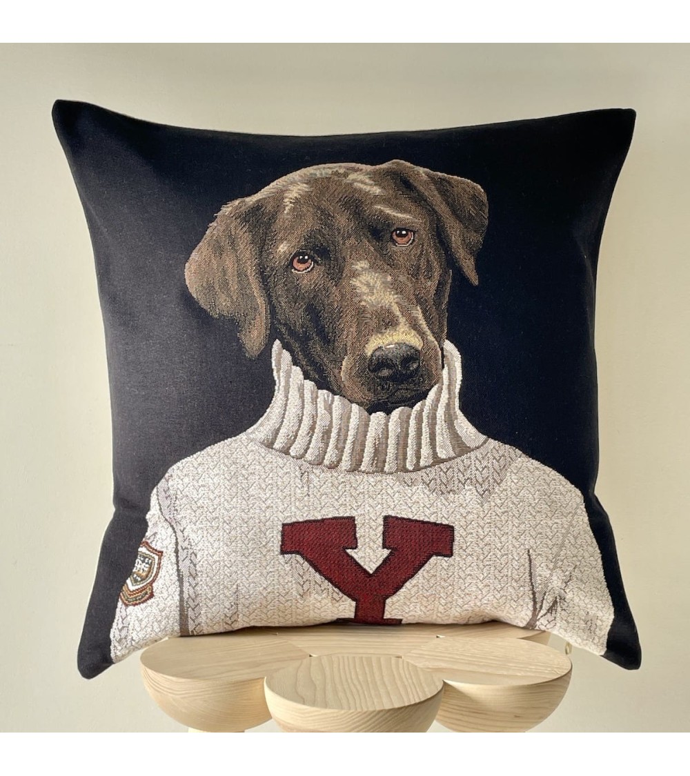 Black Labrador - Yale student - Cushion cover Yapatkwa decorative accent throw pillows cases sofa original