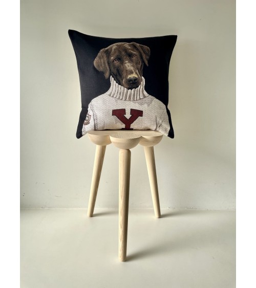 Black Labrador - Yale student - Cushion cover Yapatkwa decorative accent throw pillows cases sofa original