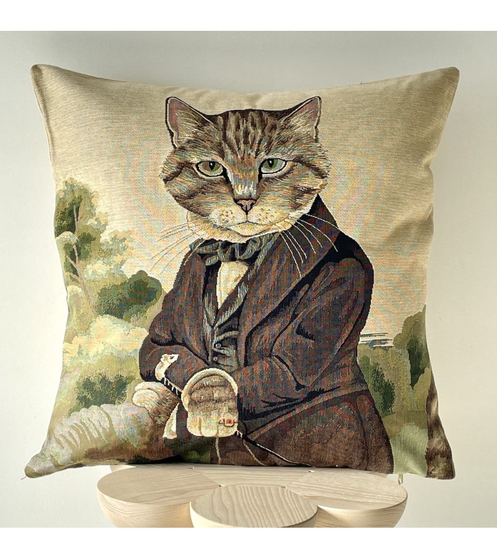 Sir Huxley, Susan Herbert - Portrait de chat - Housse de coussin Yapatkwa coussins décoratifs pour canapé salon deco original...