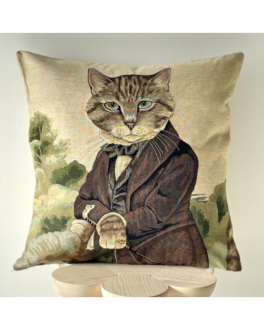 Sir Huxley, Susan Herbert - Portrait de chat - Housse de coussin Yapatkwa coussins décoratifs pour canapé salon deco original...