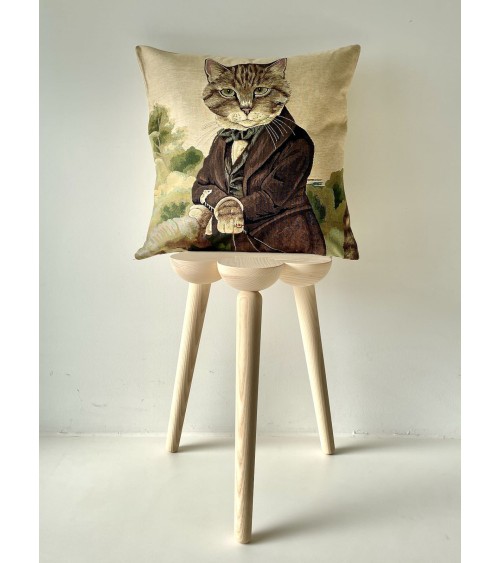 Sir Huxley, Susan Herbert - Portrait de chat - Housse de coussin Yapatkwa coussins décoratifs pour canapé salon deco original...