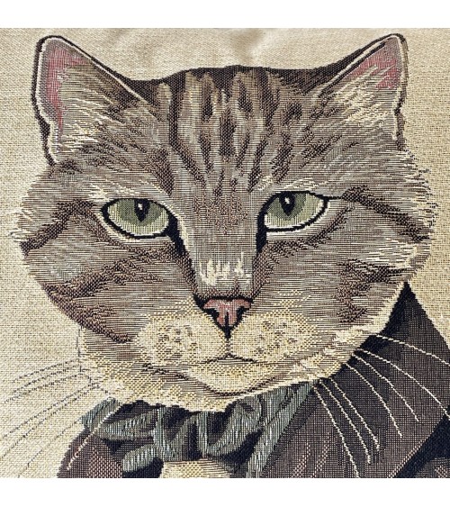 Sir Huxley, Susan Herbert - Portrait de chat - Housse de coussin Yapatkwa coussins décoratifs pour canapé salon deco original...