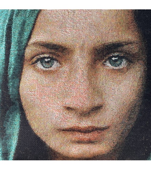 Ragazza con scialle verde di Steve McCurry - Copricuscino Yapatkwa cuscini decorativi per divano deco di lusso originale