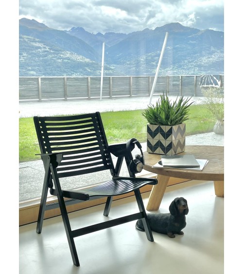 REX Lounge Chair by Niko Kralj - Nero - Poltrona design Vintage kitatori mobili Oggetto di design vintage svizzera