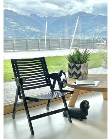 REX Lounge Chair by Niko Kralj - Nero - Poltrona design Vintage kitatori mobili Oggetto di design vintage svizzera