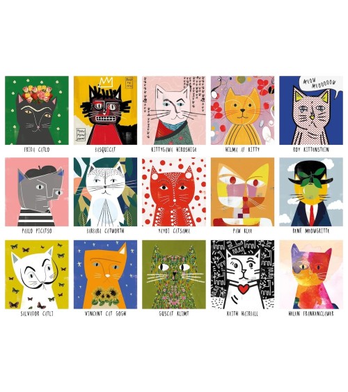 Art Cats - Puzzle chat 1000 pièces Happily Puzzles Puzzles adulte design art the jigsaw suisse