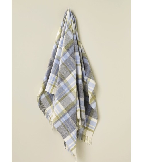 Plaid PORTREE Gris - Couverture en laine mérinos Bronte by Moon plaide pour canapé de lit cocooning chaud