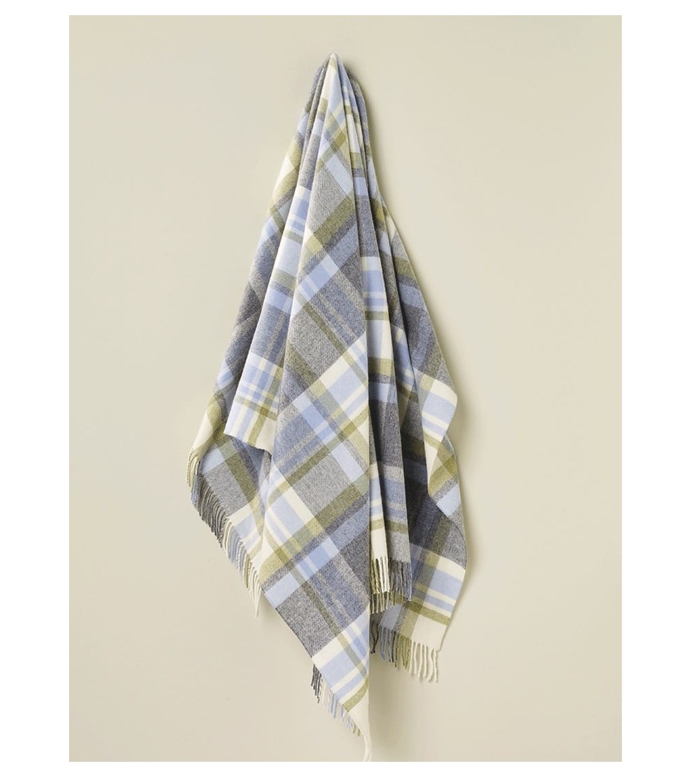 Plaid PORTREE Gris - Couverture en laine mérinos Bronte by Moon plaide pour canapé de lit cocooning chaud