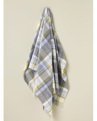 Plaid PORTREE Gris - Couverture en laine mérinos Bronte by Moon plaide pour canapé de lit cocooning chaud