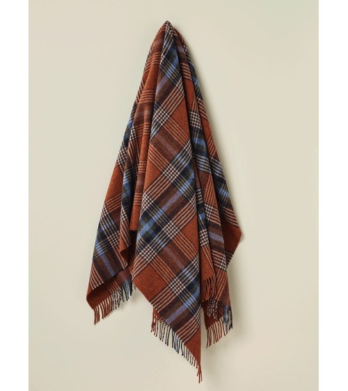 Christchurch Rust - Pure new wool blanket Bronte by Moon best for sofa throw warm cozy soft
