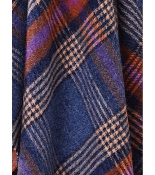 Christchurch Mid Blue - Pure new wool blanket Bronte by Moon best for sofa throw warm cozy soft