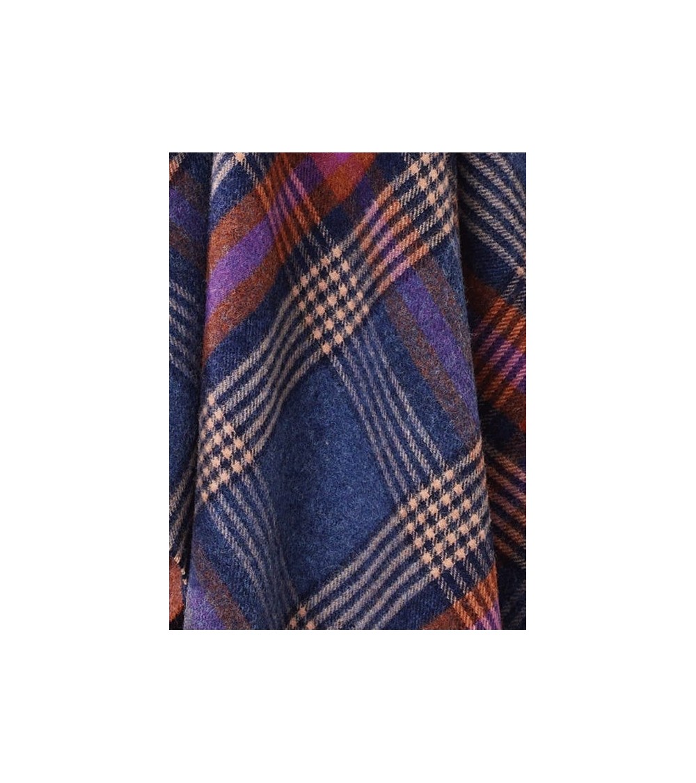 Plaid Christchurch Bleu roi - Couverture en pure laine vierge Bronte by Moon anglaise plaid tartan ecossais 100 laine highland